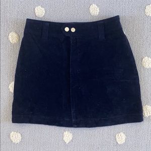Navy Corduroy Mini-Skirt